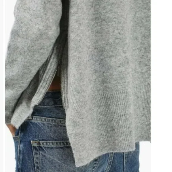 Women's Topshop Gray Side Zip Sweater Size 8 - Picture 3 of 9